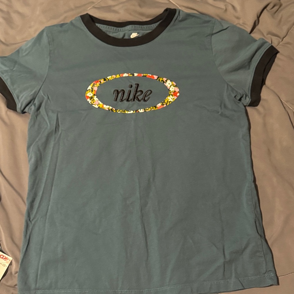 Nike Floral Logo Blue Tee